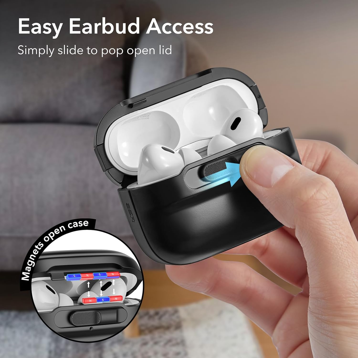 Esr Airpods Pro Pulse Magnetic Lock Case Halolock Black Techloop